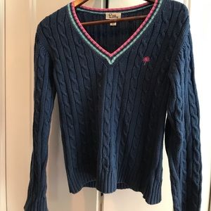 Lilly Pulitzer’s XS V-Neck blue  cotton sweater